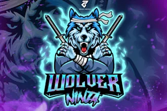 Wolver Ninja mascot logo